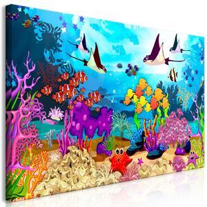 Obraz - Zábava pod vodou pro děti 70x35