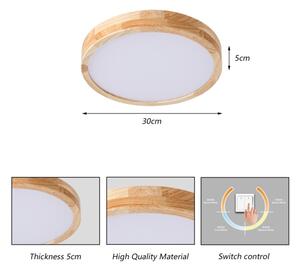Brilagi - LED Stropní sv. WOODLINE LED/24W/230V 3000/4000/6000K dub pr. 30 cm