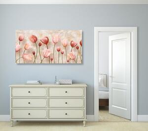Obraz starorůžové tulipány Varianta: 100x50