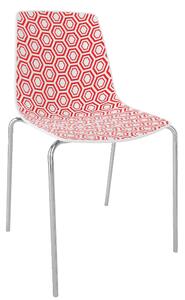 GABER - Židle ALHAMBRA NA, bíločervená/chrom