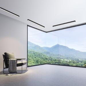 Stropní Lampa PURE, PURE Lines Straight, stmívatelné, Černá, Obývací pokoj, Kov, Moderní