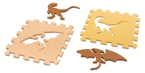 KIK Kontrastní pěnové puzzle 30 x 30 cm, 36 ks dinosauři, barevná