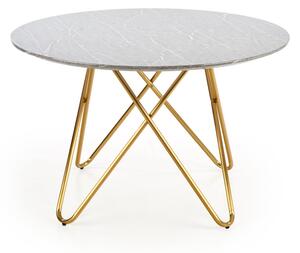 Stůl Bonello - Popelavý mramor / Žlutý