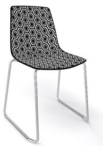 GABER - Židle ALHAMBRA ST, černobílá/chrom