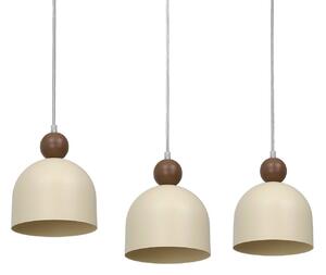 Milagro Lighting Závěsné světlo Timon, taupe/béžová, délka 60 cm, kov, 3ramenné, stmívatelný, Hnědá / rez, Obývací pokoj / jídelna, kov, Moderní