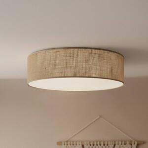 Milagro Lighting Stropní světlo Marshall, hnědé, Ø 50 cm, kov, ratan, stmívatelný, Hnědá / rez, Obývací pokoj / jídelna, Dřevo, Moderní