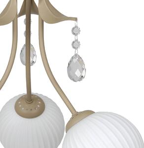 Milagro Lighting Stropní světlo Celeste, taupe, Ø 40 cm, kov, 3ramenné, stmívatelný, Mosaz / zlato, Obývací pokoj / jídelna, kov