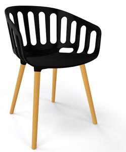 GABER - Židle BASKET BL, černá/buk