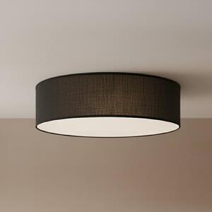 Milagro Lighting Stropní světlo Marshall, černé, Ø 50 cm, kov/ratan, stmívatelný, Černá, Obývací pokoj / jídelna, Dřevo, Moderní