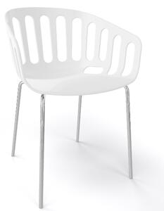 GABER - Židle BASKET NA, bílá/chrom