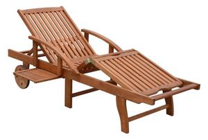 Hnědé dřevěné zahradní lehátko Beverly Hills – Garden Pleasure