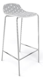 GABER - Barová židle ALHAMBRA vysoká, bílošedá/chrom