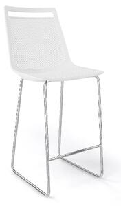 GABER - Barová židle AKAMI ST nízká, bílá/chrom