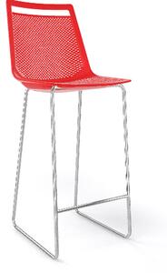 GABER - Barová židle AKAMI ST vysoká, červená/chrom