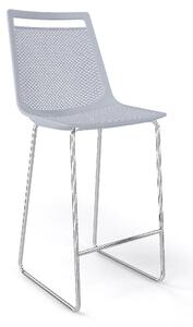 GABER - Barová židle AKAMI ST nízká, šedá/chrom