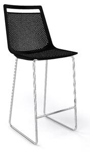 GABER - Barová židle AKAMI ST nízká, černá/chrom