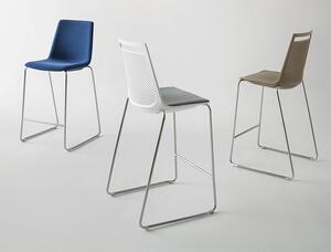GABER - Barová židle AKAMI ST vysoká, bílá/chrom