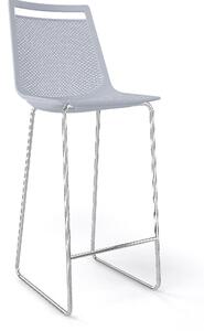 GABER - Barová židle AKAMI ST vysoká, šedá/chrom
