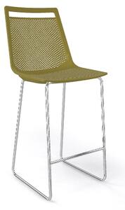 GABER - Barová židle AKAMI ST nízká, limetková/chrom