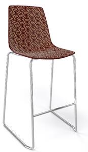 GABER - Barová židle ALHAMBRA ST nízká, hnědobéžová/chrom