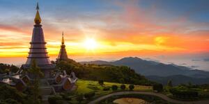Obraz ranní východ slunce nad Thajskem