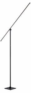 Stojací Lampa PURE, PURE Grafo, stmívatelné, Černá, Obývací pokoj, Kov, Moderní