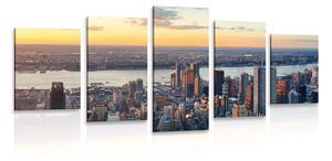 5-dílný obraz panoráma města New York