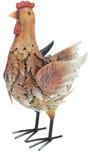 Zahradní kovová figurka Hen, 34 cm, hnědá