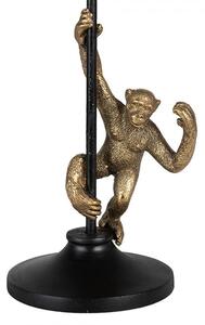 Černo - zlatý antik svícen ve tvaru palmy s opičkou Monkey - 12*11*32 cm