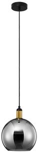 Kouřově šedé skleněné závěsné světlo Nova Luce Mirro 25 cm