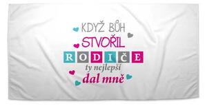 Sablio Ručník Když Bůh stvořil rodiče - 30x50 cm