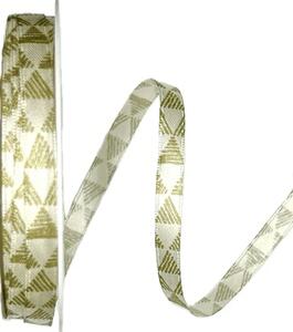 Vánoční saténová stuha TRIANGEL CREAM krémová 10mm x 20m (5,50Kč/m)
