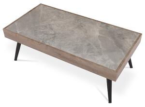 Konferenční stolek LISBOA šedý mramor/černá