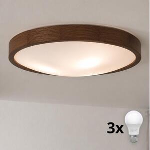 Brilagi - LED Stropní svítidlo CARVALHO SLIM 3xE27/15W/230V dub ořech pr. 47 cm