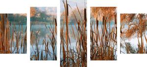 5-dílný obraz řeka uprostřed podzimní přírody