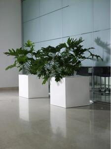 Plust - Designový květináč KUBE, 40 x 40 cm - hnědý