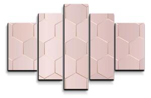 Sablio Obraz - 5-dílný Rose gold - 125x90 cm