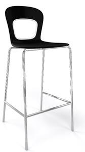 GABER - Barová židle BLOG - nízká, černobílá/chrom
