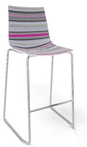 GABER - Barová židle COLORFIVE ST - nízká, šedovínová/chrom
