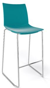 GABER - Barová židle KANVAS ST 76 - vysoká, tyrkysová/chrom
