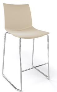 GABER - Barová židle KANVAS ST 66 - nízká, béžová/chrom
