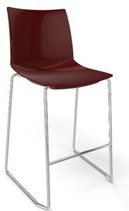 GABER - Barová židle KANVAS ST 66 - nízká, hnědá/chrom