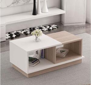 Designový konferenční stolek Aceline 90 cm bílý / dub