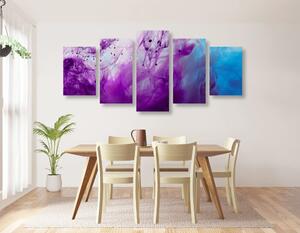 5-dílný obraz kouzelná fialová abstrakce