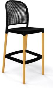 GABER - Barová židle PANAMA BL - vysoká, černá/buk