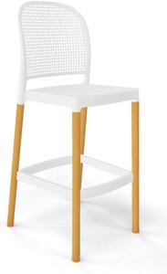 GABER - Barová židle PANAMA BL - vysoká, bílá/buk