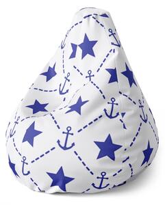 Sablio Sedací vak Pear Hvězdy a kotvy - 70 x 95 x 15 cm