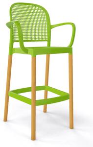 GABER - Barová židle PANAMA BLB - vysoká, zelená/buk
