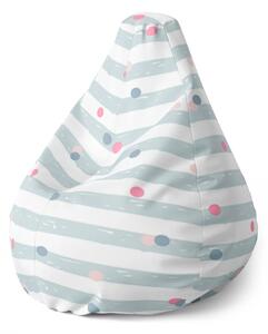 Sablio Sedací vak Pear Tečky a pruhy - 70 x 95 x 15 cm