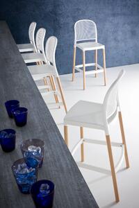 GABER - Barová židle PANAMA BL - vysoká, bílá/buk